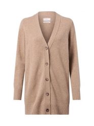 Fynch-Hatton Damski kardigan z wełny merynosów Kobiety Wełna merino beżowy marmurkowy, XXL. Brązowe kardigany damskie Fynch-Hatton, xxl, bez wzorów, z wełny, bez kołnierzyka. Za 599.95 zł.