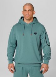 Bluza męska Pitbull z kapturem Explorer. Szare bluzy męskie PITBULL, m, bez wzorów, z kapturem, na fitness i siłownię. W wyprzedaży za 159.00 zł.