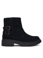 Clarks Botki Orinoco3 Trim 26320195 Czarny. Czarne botki damskie Clarks, bez wzorów, bez obcasa, na płaskiej podeszwie, bez zapięcia. Za 569.99 zł.