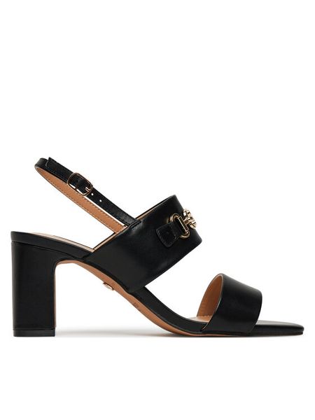 Nine West Sandały 2489-19 Czarny. Czarne sandały damskie Nine West, bez wzorów, z materiału, bez obcasa, na słupku, bez zapięcia. Za 136.99 zł.