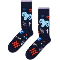 Skarpety Happy Socks Aries Kolor Niebieski. Niebieskie skarpetki damskie Happy Socks, bez wzorów. Za 68.20 zł.