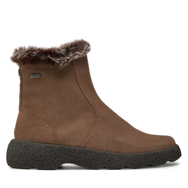 Botki Caprice. Brązowe botki damskie Caprice, bez wzorów, bez obcasa, na płaskiej podeszwie, bez zapięcia. Za 359.99 zł.