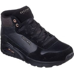 Buty Skechers Uno - Stacre Shine, Dla obu płci. Czarne obuwie sportowe damskie Skechers, bez wzorów, ze skóry ekologicznej, bez zapięcia. Za 690.00 zł.