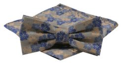 Mucha Męska z Poszetką w Zestawie - Alties - Beż w Kwiatki. Krawaty i muchy Alties, bez wzorów, eleganckie. Za 54.00 zł.