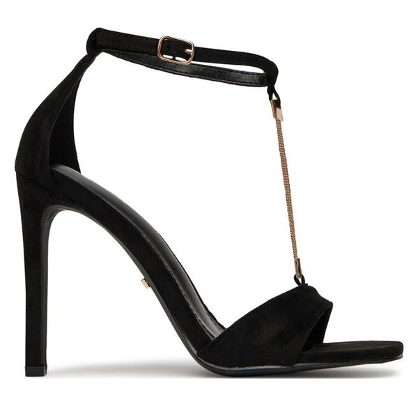 Sandały DeeZee. Czarne sandały damskie DeeZee, bez wzorów, bez obcasa, na szpilce, bez zapięcia. Za 139.99 zł.