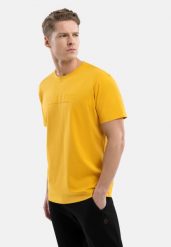 T-shirt bawełniany, Comfort Fit, T-WIT. Żółte t-shirty męskie Volcano, m, bez wzorów, z bawełny, bez kołnierzyka, bez ramiączek. Za 64.99 zł.