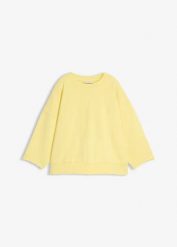 Bluza oversize z mieszanki bawełny. Żółte bluzy damskie bonprix, bez wzorów, z bawełny, bez ramiączek, bez kaptura. Za 114.99 zł.