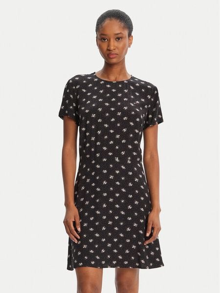 Tommy Jeans Sukienka codzienna DW0DW21120 Czarny Regular Fit. Czarne sukienki damskie Tommy Jeans, na co dzień, xxs, bez wzorów, z jeansu, bez kołnierzyka, bez ramiączek, proste. Za 259.99 zł.