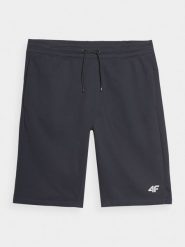 4F Spodenki casual męskie - granatowe L. Niebieskie szorty męskie 4F, bez wzorów, z bawełny, casualowe. Za 99.99 zł.