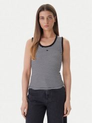 Tommy Jeans Top Essential DW0DW20673 Czarny Regular Fit. Czarne topy damskie Tommy Jeans, m, bez wzorów, z bawełny, bez kołnierzyka, bez ramiączek. Za 129.99 zł.