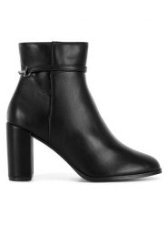Clara Barson Botki WYL3920-1 Czarny. Czarne botki damskie Clara Barson, bez wzorów, z materiału, bez obcasa, na słupku, bez zapięcia. Za 169.99 zł.
