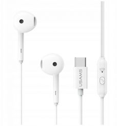 Słuchawki stereo USAMS EP-50 USB-C 1.2m biały. Białe słuchawki dokanałowe Usams. Za 18.51 zł.