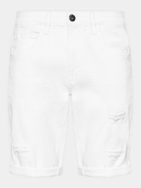 INDICODE Szorty jeansowe Kaden Holes 70-104 Biały Regular Fit. Białe szorty męskie INDICODE, bez wzorów, z bawełny. Za 149.99 zł.