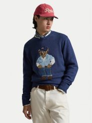 Polo Ralph Lauren Sweter 710A13002001 Niebieski Regular Fit. Niebieskie swetry męskie Polo Ralph Lauren, l, bez wzorów, z bawełny, bez kołnierzyka, bez ramiączek. Za 3,499.00 zł.