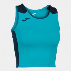 Tank top do biegania damski Joma Record II Crop top. Niebieskie topy damskie Joma, xl, bez wzorów, sportowe, bez kołnierzyka, bez ramiączek. Za 133.60 zł.