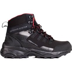 Wygodne buty trekkingowe damskie z wysoką cholewką DK czarne. Czarne obuwie trekkingowe damskie z materiału, przed kolano, bez zapięcia. Za 227.37 zł.
