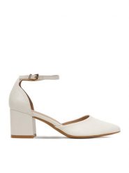 JENNY Czółenka CEO-ANGEL WS210702-10 Biały. Białe czółenka damskie Jenny, bez wzorów, z materiału, bez obcasa, bez zapięcia. Za 129.99 zł.