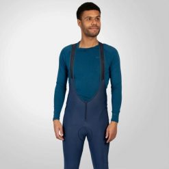 Legginsy na ramiączkach Endura FS260-Pro Thermo II. Niebieskie legginsy damskie ENDURA, bez wzorów, z materiału. Za 419.99 zł.