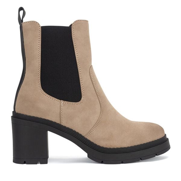 Botki Jenny Fairy. Brązowe botki damskie Jenny Fairy, bez wzorów, bez obcasa, na słupku, bez zapięcia. Za 159.99 zł.