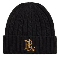 Czapka LAUREN RALPH LAUREN. Czarne czapki damskie Lauren Ralph Lauren, na zimę, bez wzorów. Za 329.99 zł.
