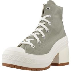 Buty CONVERSE CHUCK TAYLOR ALL STAR 70 DE LUXE HEEL HI Zielony. Zielone obuwie sportowe damskie Converse, bez wzorów, z tkaniny, bez zapięcia. Za 522.99 zł.