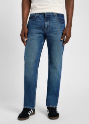 LEE RIDER MĘSKIE SPODNIE JEANSOWE JEANS DŻINSY BLUE ABYSS 112355794 L701008561. Niebieskie jeansy męskie Lee, z jeansu. Za 219.99 zł.