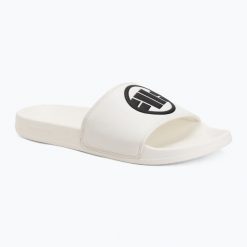 Klapki męskie Pitbull Logo. Białe klapki męskie PITBULL, bez wzorów, z materiału, bez zapięcia. Za 109.99 zł.