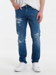 Jeansy męskie z przetarciami niebieskie Terry Carrot 419. Niebieskie jeansy męskie BIG STAR, z denimu, klasyczne. W wyprzedaży za 249.99 zł.