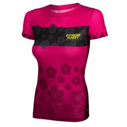 Koszulka do biegania damska z krótkim rękawem EXTREME HOBBY FLOWERS. Zielone bluzki damskie EXTREME HOBBY, xs, bez wzorów, z elastanu, sportowe, bez kołnierzyka, bez ramiączek. Za 149.00 zł.