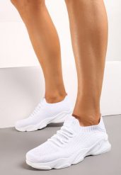 Białe Buty Sportowe Asoice. Białe obuwie sportowe damskie Born2be, z aplikacjami, bez zapięcia. Za 44.99 zł.