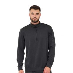 Bluza męska wełniana z krótkim ekspresem Brubeck OUTDOOR MERINO. Szare bluzy męskie Brubeck, m, bez wzorów, z elastanu, sportowe, bez ramiączek, bez kaptura. Za 299.00 zł.