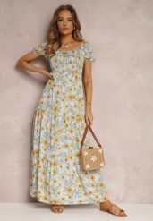 Jasnoniebieska Sukienka Svard. Niebieskie sukienki damskie Renee, l, bez wzorów, z tkaniny, boho, bez kołnierzyka, bez ramiączek, maxi, gorsetowe. Za 49.99 zł.