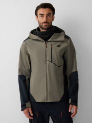 4F Kurtka trekkingowa membrana 10000 męska - khaki XL. Brązowe kurtki męskie 4F, na zimę, l, bez wzorów, klasyczne, bez kaptura. Za 399.99 zł.