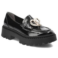 Czarne Półbuty Armodo Damskie Eleganckie Obuwie. Czarne półbuty damskie Armodo, bez wzorów, ze skóry, biznesowe, bez obcasa, bez zapięcia. Za 331.99 zł.
