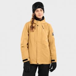 Kurtka snowboardowa damska W4-W Graupel. Brązowe kurtki sportowe damskie SIROKO, xl, bez wzorów, bez ramiączek, bez kaptura, narciarskie. W wyprzedaży za 424.00 zł.