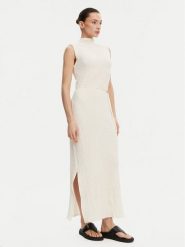 Calvin Klein Sukienka letnia K20K208304 Écru Slim Fit. Sukienki damskie Calvin Klein, na lato, l, bez wzorów, z syntetyku, bez kołnierzyka, bez ramiączek. Za 449.99 zł.