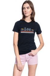DAMSKI T-SHIRT LEE ESSENTIAL SLIM TEE BLACK L41HEP01 112108959. Czarne t-shirty damskie Lee, l, bez wzorów, bez kołnierzyka, bez ramiączek. Za 69.99 zł.