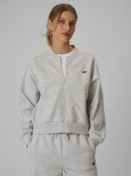 4F Bluza dresowa loose bez kaptura damska - szara L. Szare bluzy damskie 4F, l, bez wzorów, z bawełny, klasyczne, bez ramiączek, bez kaptura. Za 189.99 zł.