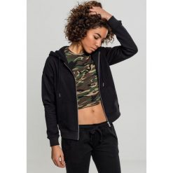 Bluza z kapturem damska duże rozmiary Urban Classic claic zip. Czarne bluzy damskie Urban Classics, bez wzorów, bez ramiączek, z kapturem. Za 214.00 zł.