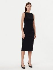 Calvin Klein Sukienka codzienna K20K208140 Czarny Slim Fit. Czarne sukienki damskie Calvin Klein, na co dzień, bez wzorów, z syntetyku, wizytowe, bez kołnierzyka, bez ramiączek, proste. Za 449.99 zł.
