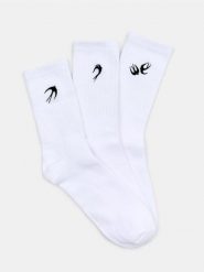 Skarpetki z haftem 3 pack - biały. Białe skarpetki damskie Sinsay, bez wzorów. Za 15.99 zł.