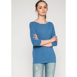 Tommy Hilfiger - Bluzka. Niebieskie bluzki damskie Tommy Hilfiger, s, bez wzorów, z dzianiny, casualowe, bez kołnierzyka, bez ramiączek. W wyprzedaży za 89.90 zł.