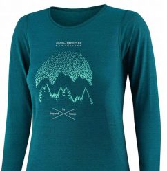 LS1415W Koszulka damska z długim rękawem OUTDOOR WOOL PRO zielony L - GÓRY 13. Zielone bluzki damskie Brubeck, l, bez wzorów, bez kołnierzyka, bez ramiączek. Za 346.74 zł.