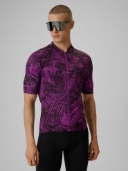 4F Koszulka kolarska męska - fioletowa M. Fioletowe t-shirty męskie 4F, m, bez wzorów, z dzianiny, bez kołnierzyka, bez ramiączek. Za 179.99 zł.