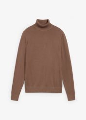 Sweter z golfem. Niebieskie swetry nierozpinane damskie bonprix, bez wzorów, bez kołnierzyka, bez ramiączek. Za 92.99 zł.