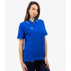 Koszulka polo Givova Royal Blue-biało-niebieski. Białe bluzki damskie Givova, m, bez wzorów, z bawełny, sportowe, bez kołnierzyka, bez ramiączek. Za 101.61 zł.