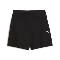 Damskie prążkowane szorty ESS ELEVATED 5" z wysokim stanem PUMA Black. Czarne szorty damskie Puma, bez wzorów, prążkowane, z podwyższonym stanem. Za 97.99 zł.
