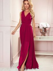 Sukienka Model Justine 362-5 Bordo - Numoco. Czerwone sukienki damskie Numoco, l, bez wzorów, z elastanu, wizytowe, bez kołnierzyka, plus size, bez ramiączek, maxi. Za 597.23 zł.