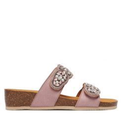 Klapki Scholl. Czerwone klapki damskie Scholl, bez wzorów, bez obcasa, bez zapięcia. Za 374.99 zł.