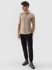 4F Spodnie casual joggery męskie - czarne S. Czarne spodnie materiałowe męskie 4F, bez wzorów, z bawełny. W wyprzedaży za 69.99 zł.